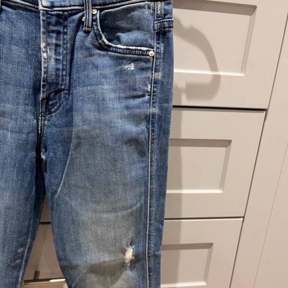 Mother Denim High Waisted Rascal Crop in Graffiti Girl Size 24 - Picture 6 of 9